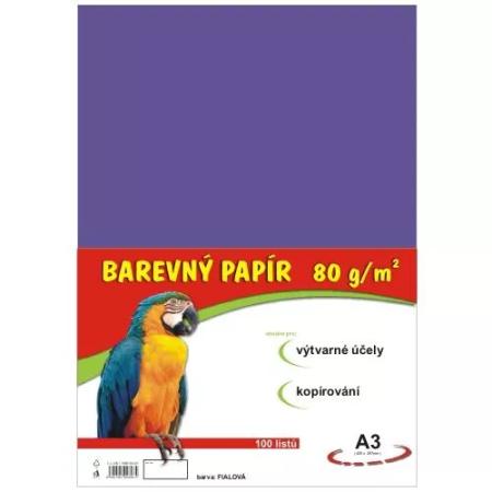 Barevný papír A3 80 g STEPA 100 ks fialový